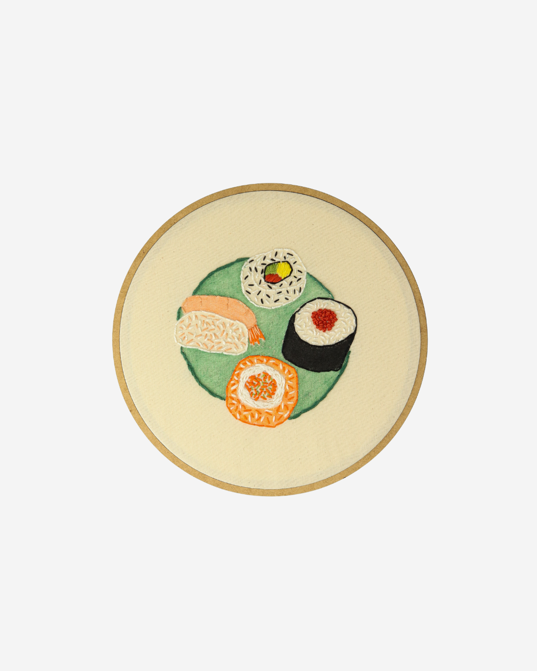 Quadro bordado Sushi