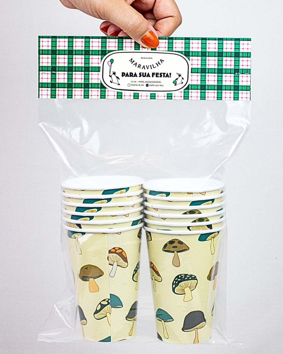 Copo de Papel Descartável Cogumelo (12und)