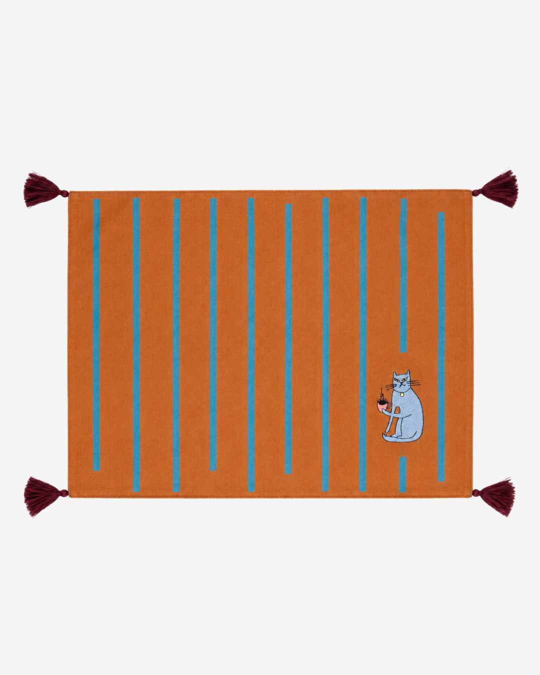 Jogo Americano bordado Cat Coffee - Dupla