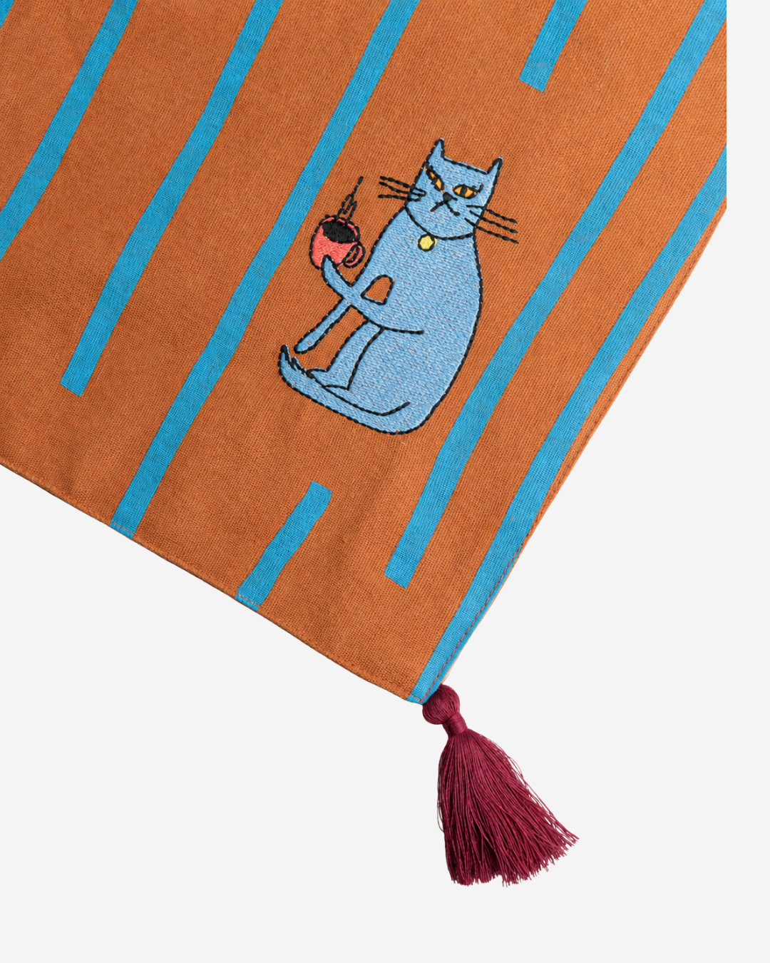 Jogo Americano bordado Cat Coffee - Dupla