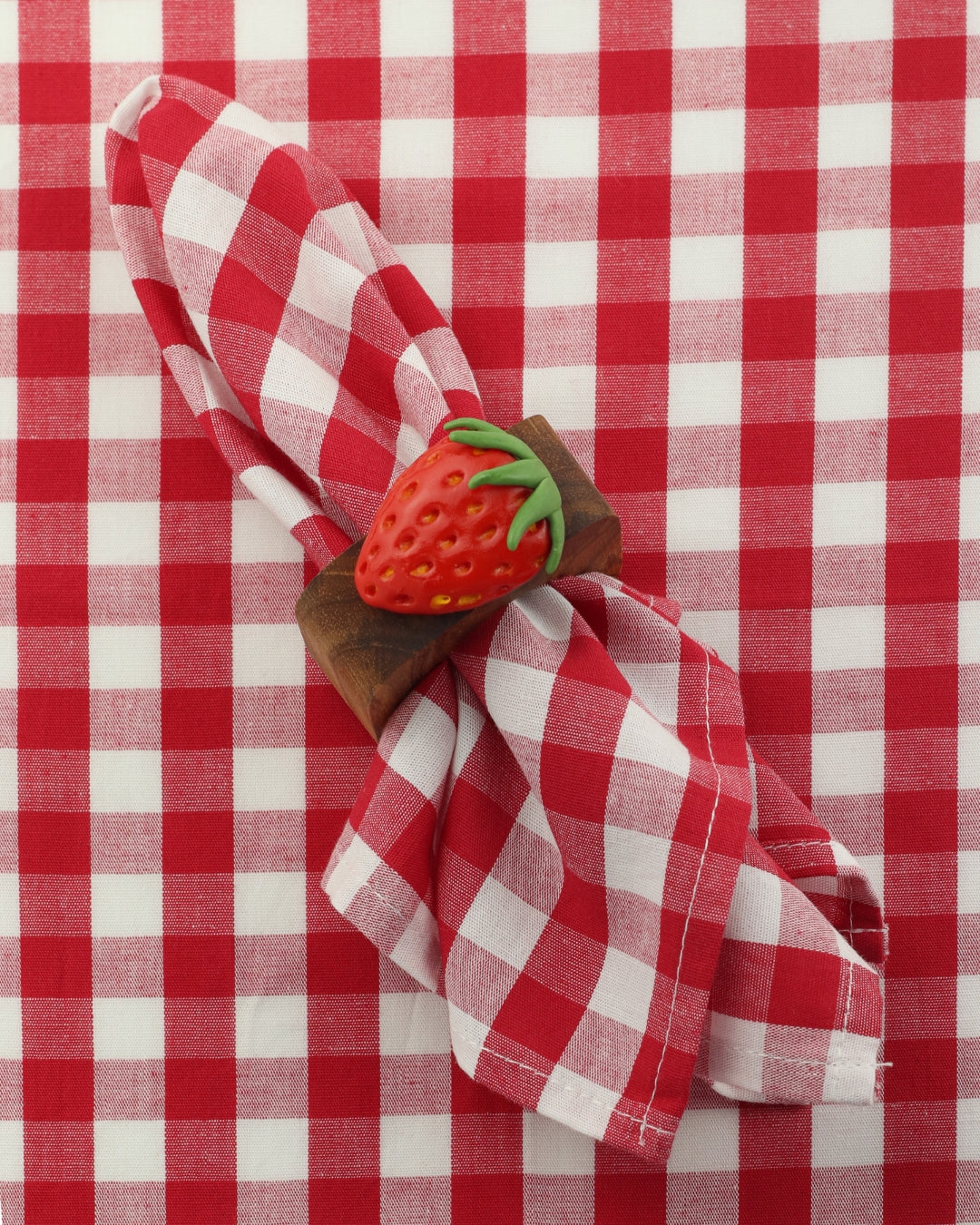 Kit de guardanapo em tecido xadrez Fazenda