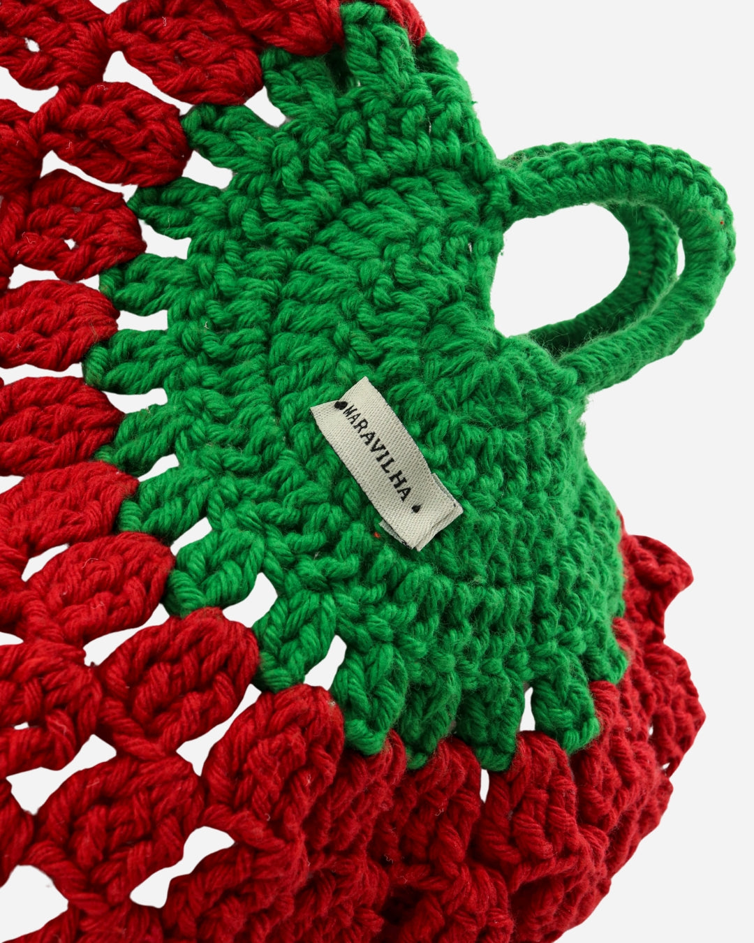Puxa saco crochet Morango