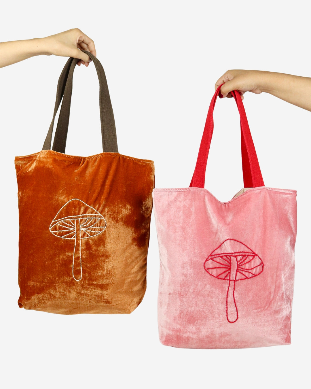 Sacola Veludo Cogumelo