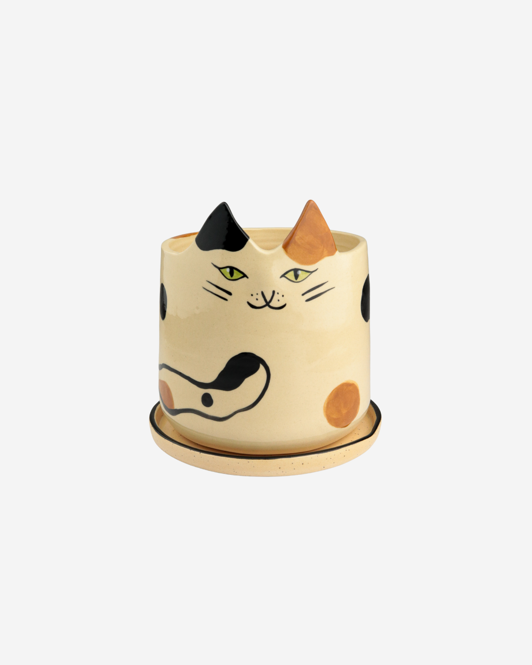 Vaso baixo com pratinho Gata