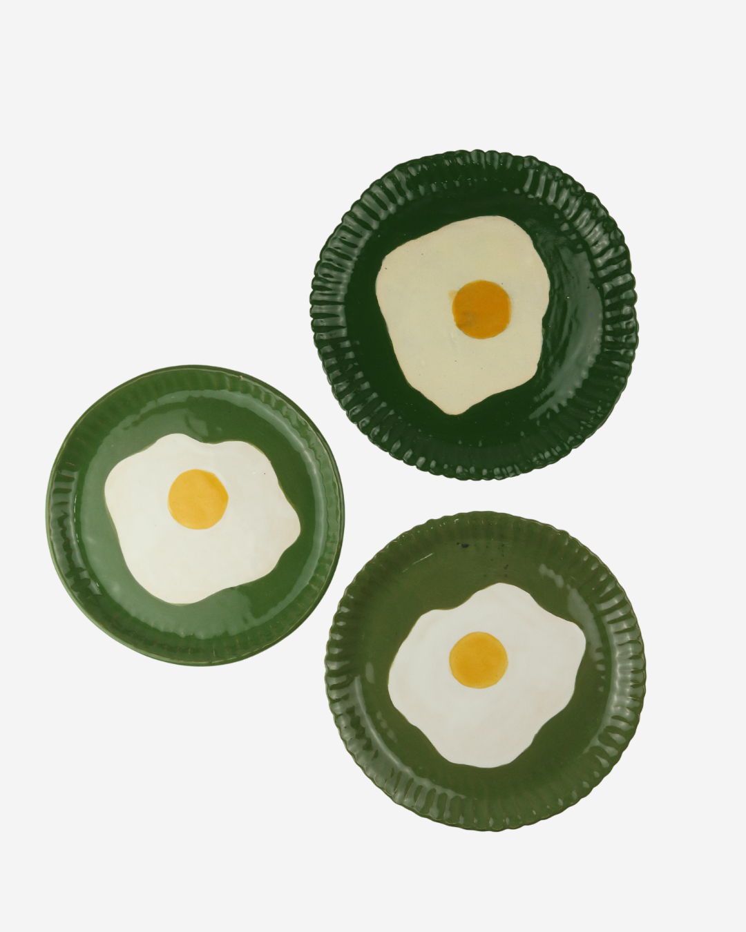Conjunto de Prato sobremesa Ovo Frito - Pequenos Defeitos