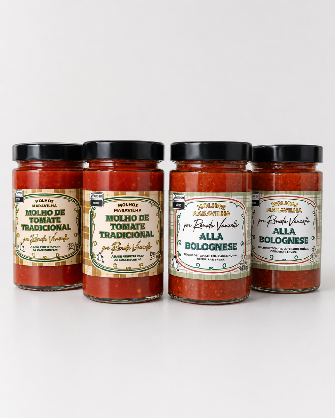 Kit Molho Maravilha 2 Tradicional + 2 Alla Bolognese
