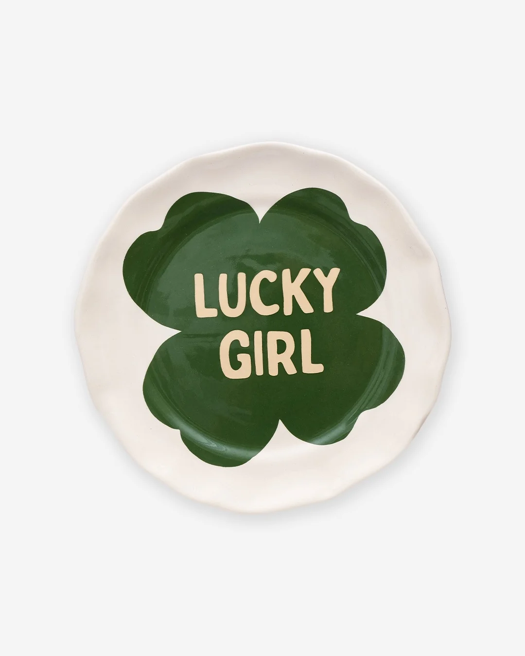 Prato sobremesa em cerâmica Lucky Girl