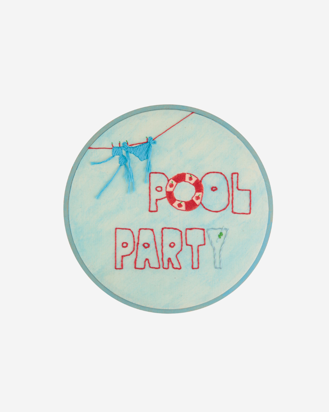 Quadro bordado Pool Party