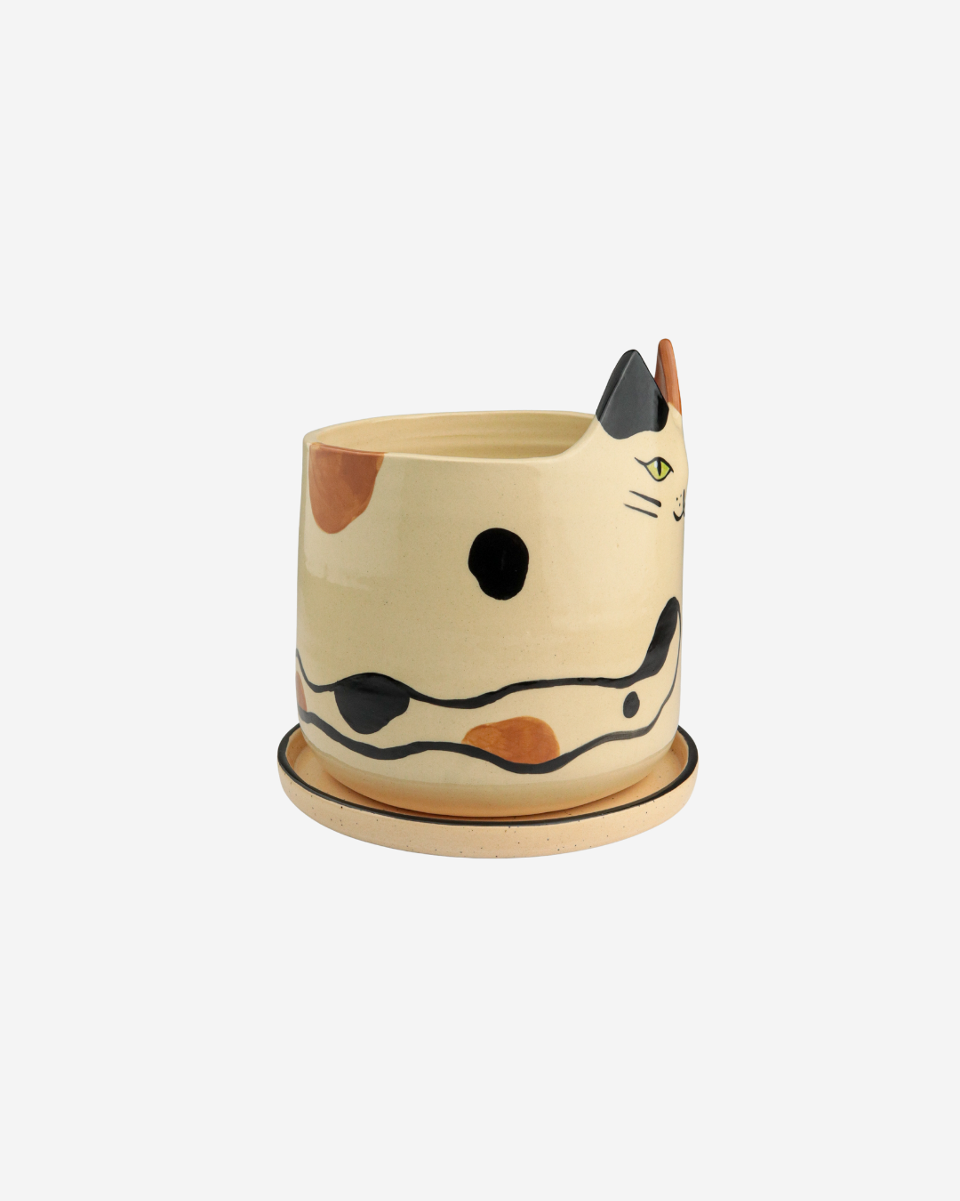 Vaso baixo com pratinho Gata